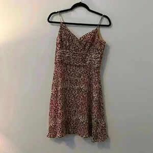Harolds Silk Leopard print spaghetti strap dress size 4
